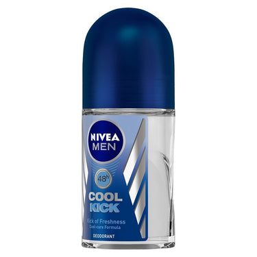 Nivea Roll-On Deodorant, Cool Kick for Men, 50ml And Deodorant Roll-on, Whitening Smooth Skin for Men, 50ml